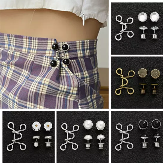 Detachable Nail-free Waist Buckle Jeans Pants Size Adjustment Button Snap Set