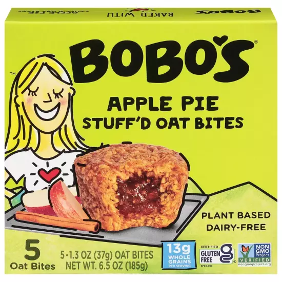 Bobo's Oat Bites, Apple Pie Stuffed, 5ct x 1.3 oz (Pack Of 3)