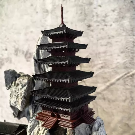 Chinese Ancient Tower Building Models Aquarium Pavilion Landscape Plastic Toys