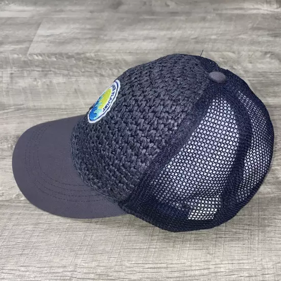 Blue Recycled Save Our Planet Paper Woven Mesh Snapback Baseball Cap Hat Adult