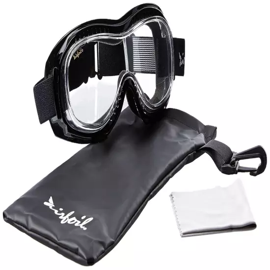 Airfoil Padded 'Fit Over Glasses' Riding Goggles (Black Frame/Clear Lens)