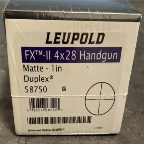 Leupold FX-II 4x28 Handgun Scope, Duplex Reticle, Matte Black 58750