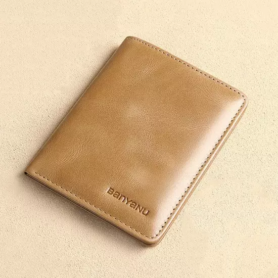 Genuine Leather Rfid Wallet, Slim Minimalist Wallets Black ID Credit Card Holder