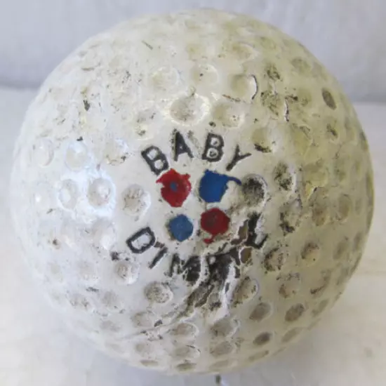 VINTAGE EARLY DIMPLE GOLF BALL CIRCA 1915 REPAINTED-THE SPALDING BABY DIMPLE