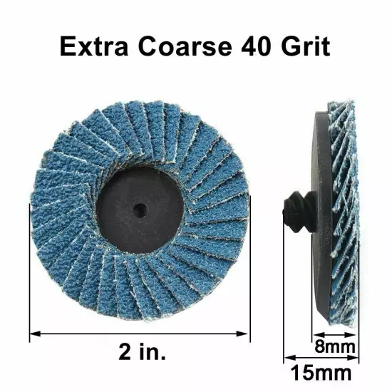 20x 2in 40 Grit Roll Lock Zirconia Flap Sanding Grinding Disc Wheels Die Grinder