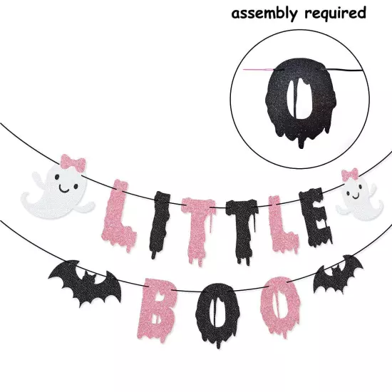 Little Boo Banner Little Boo Cake Topper for Halloween Girl Baby Shower the S...