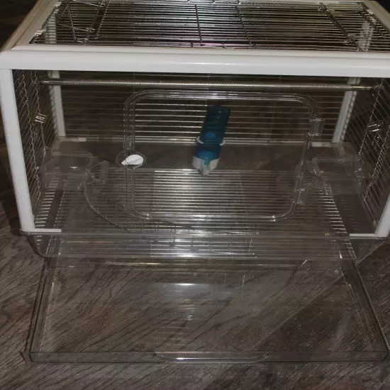 Brand New Stainless Steel, White & Acrylic ASSEMBLED Birdcage for Small Birds!