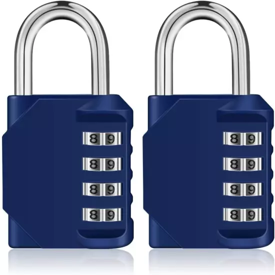 Lock, 4 Four-Digit Combination Padlock Outdoor, School Lock, Gym Lock and Black 