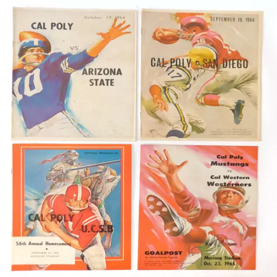 Lot of (15) Different 1962 to 1965 Cal-Poly College Football Programs