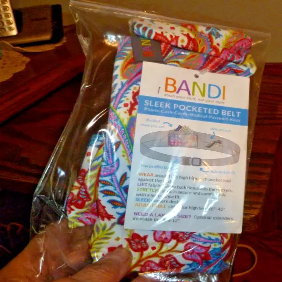 BANDI Sleek Pocketed Belt (Phone-Cash-Cards-Passport-Keys) Stash your stuff.