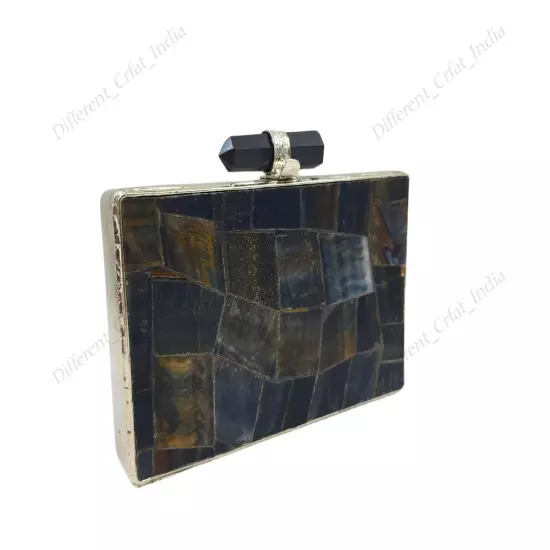 Natural Gemstone Clutch Purse, Rectangle Shape Bag, Avaliable in Multiple Stones