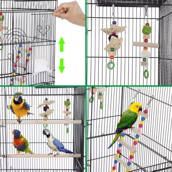 Multiple Sizes Rolling Bird Cage for Small Parrot Cockatiel Parakeet Cage Play