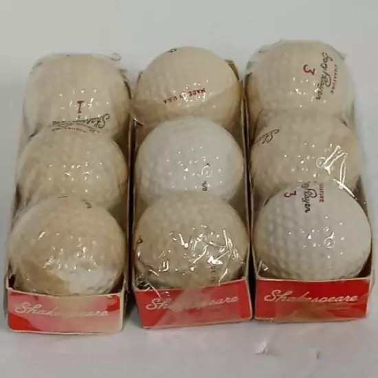 9 Vintage Gary Player Signature Shakespeare Golf Balls Unused. Made in USA. 