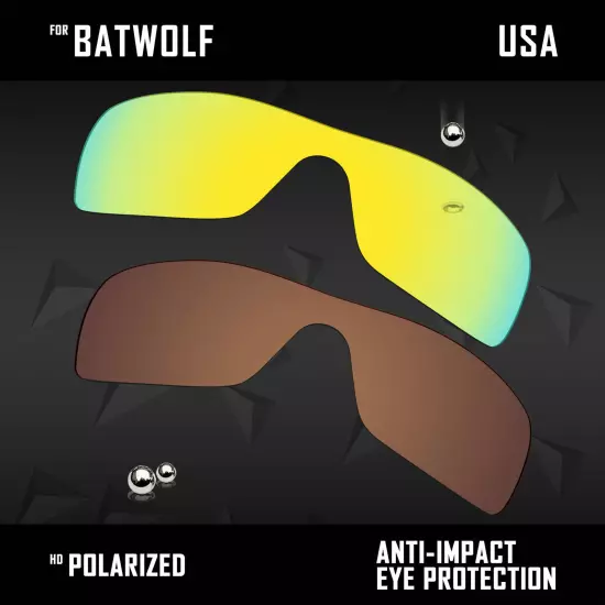 Anti Scratch Polarized Replacement Lenses for-Oakley Batwolf OO9101 Options