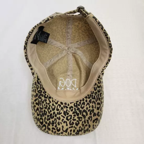 David & Young DOG MOM Cap Hat Womens Beige Paw Print Embroidered Adjustable