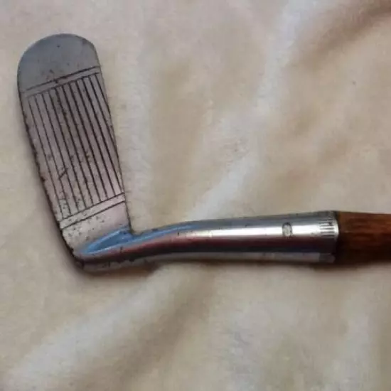 Authentic AJ SPALDING JUNIOR Hickory Wood Shaft Golf Club 10 IRON / Putter