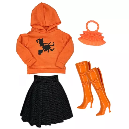 Eledoll Clothes Fashion Pack for 12” Fashion Doll Halloween WITCH Set