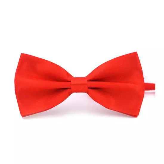 Men Bowtie Classic Wedding Party Bow Tie Solid Color Adjustable Necktie