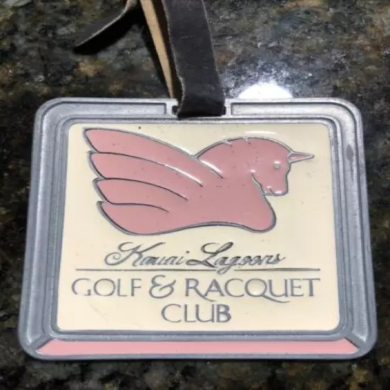 Vintage kauai lagoons golf & Racquet Club Golf Bag Tag Enamel Metal