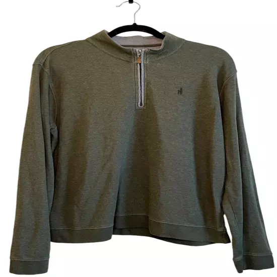 Johnnie O Sweater Men’s Large Green Gray Pullover Sweatshirt Performance Golf