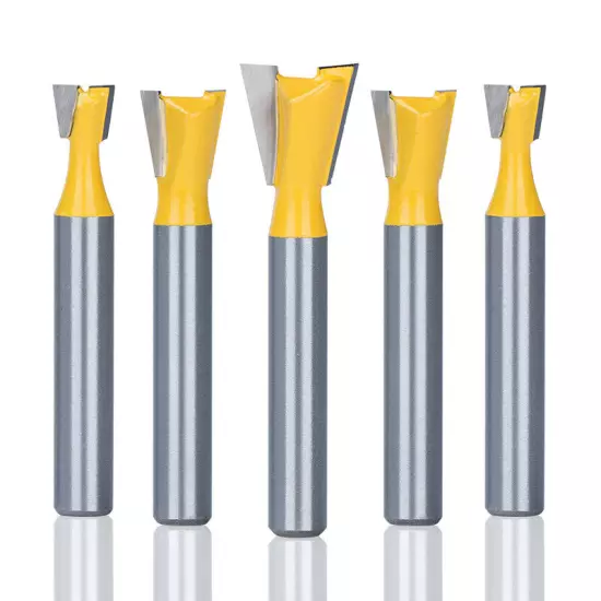 6pcs 1/4 Inch Shank Dovetail Router Bit Set Wood Milling Cutter Tool for Drawers