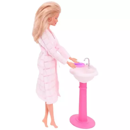 Barbies Doll House Furniture Bed Table Chair Plastic Cleaning Tools for 11.8inch