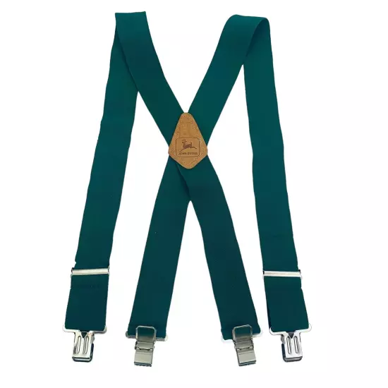 Vintage John Deere Suspenders Green Adjustable Elastic Logo