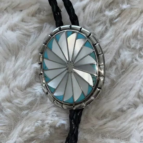 Sterling Turquoise MOP Bolo