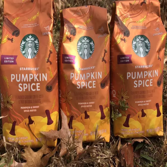 3X STARBUCKS LIMITED EDITION PUMPKIN SPICE w/ SWEET SPICE Ground Coffee 11 Oz