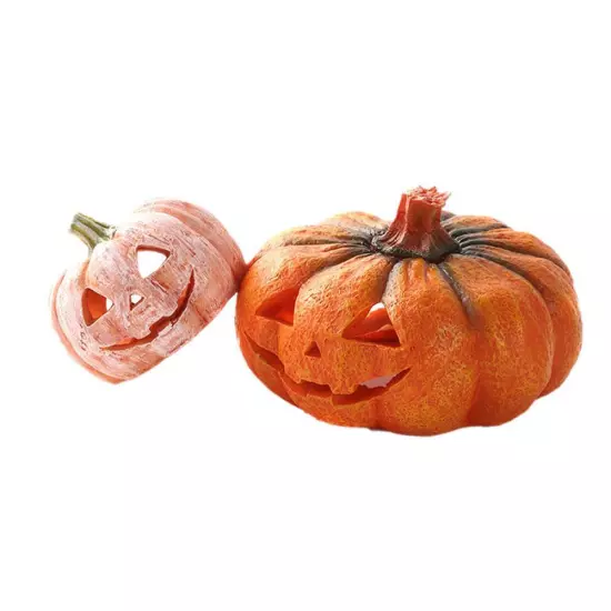 Halloween Mini Pumpkin Ornament Fish Tank Aquarium Habitat Resin Land