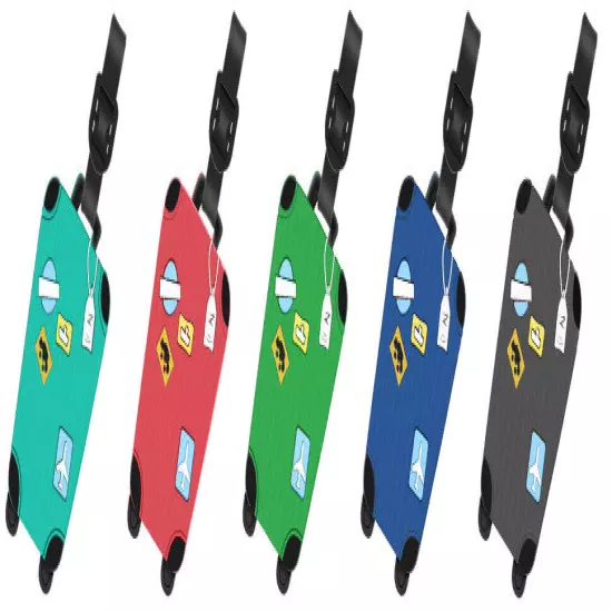 Set of 1 (2 tags) Luggage shaped Suitcase Travel Tags - Blue Red Teal Green Grey