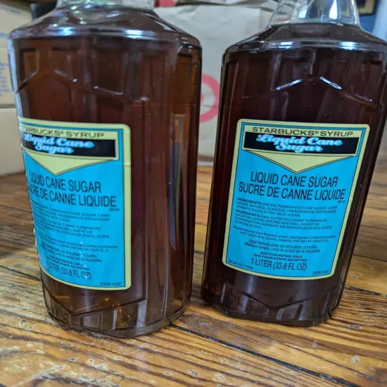 2x Starbucks Liquid Cane Sugar Syrup - 1 L BB 2/2024