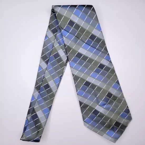 Geoffrey Beene Mens Formal Necktie 58"Lx4"W Green/Blue Neck Tie