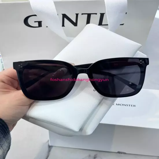 2024 GentleMonster Her 01 Unisex Sunglasses Oversized Black Frame Black Lenses