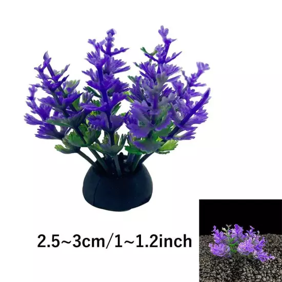 Aquarium Plants Fish Tank Decorations 20pcs Small Size/1inch Tall Plastic Art...