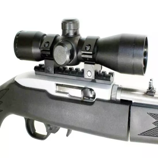 Ruger 10/22 rifle optics replacement 4x32 scope hunting upgrades aluminum black.