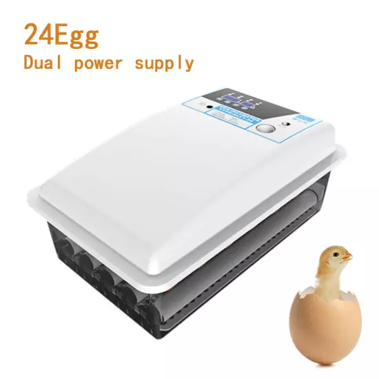 24 Egg Digital Incubator Automatic Turning Hatch Chicken Duck Egg Turner Hatcher