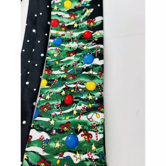 Mens Christmas Necktie Tales Tree Holiday Novelty Polyester 