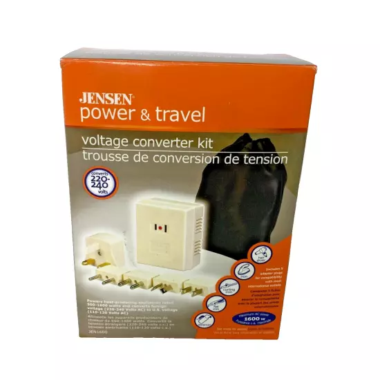 Jensen Power Travel Voltage Converter Kit 220V-240V to 110-120V JEN1600