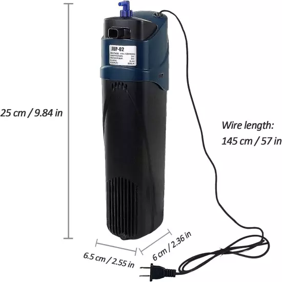 Aquarium Fish Tank UV Filter Submersible Water Pump fit 10-40 Gal Tank 500L/H