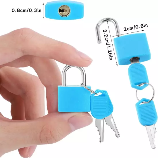 6 Pcs Luggage Locks with Keys, Multicolor Small Locks with Keys, Mini Locker