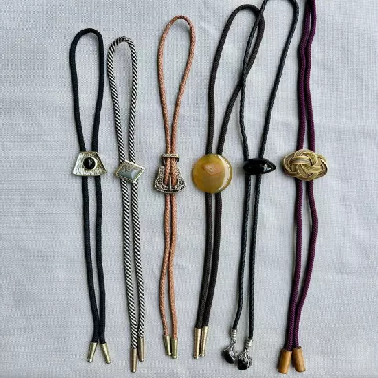 Lot Of 6 Neat B Stock Western Bolo Ties