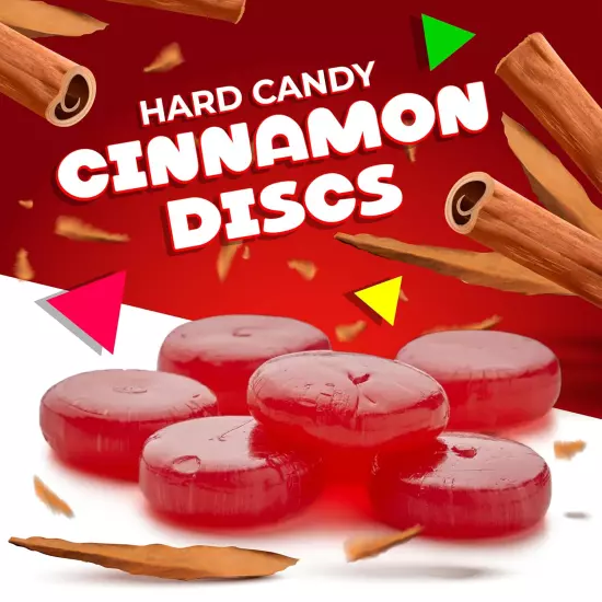 Cinnamon Hard Candy Discs Individually Wrapped 1 Pound Bag Approx 85 Count