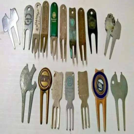 Vintage Golf Lot Of 17 Divot Tools From Various Golf Clubs (S1-1)