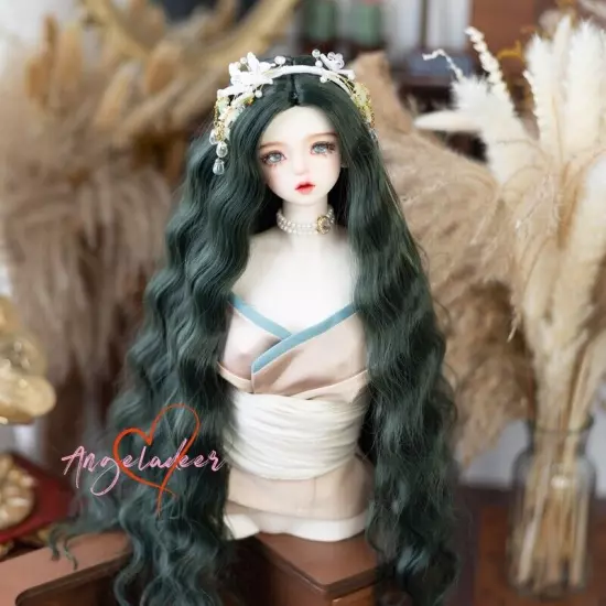 1/6 1/4 1/3 Uncle BJD Long Wig Center Parting Handmade Curly Doll Hair 7 Colors