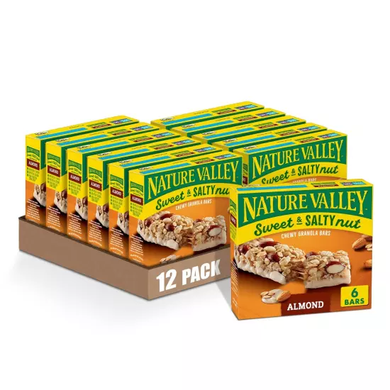 Granola Bars, Sweet and Salty Nut, Almond, 1.2 oz, 6 ct (Pack of 8)