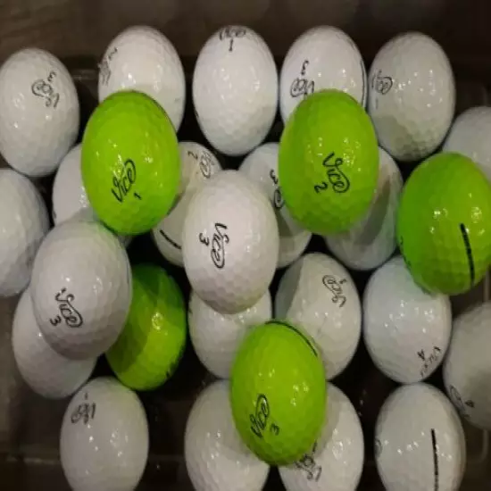 24 Vice Pro/Plus Tour, Drive Soft Mix Assorted Golf Balls 5A/4A White Green