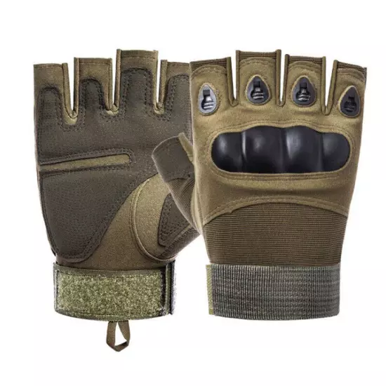 Outdoor Army Military Tactical Motorcycle Hunt Hard Knuckle Half Finger Gloves