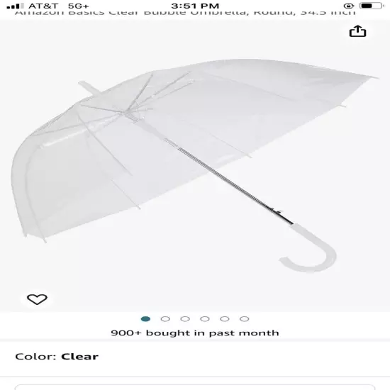 46 Inch Clear Umbrella Transparent Auto Open Long Stick Rain Umbrella Waterproof