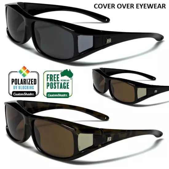 Polarized Fit Over Sunglasses - Square Frame Wear Over Prescription Eye Glasses